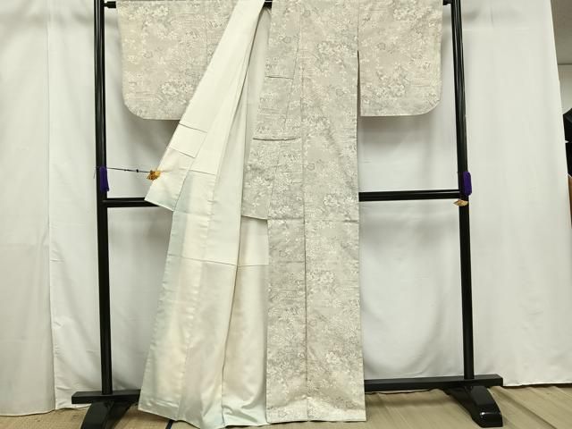 平和屋着物□本場大島紬 白大島 9マルキ 風景文 正絹 逸品 AAAU2097mf  