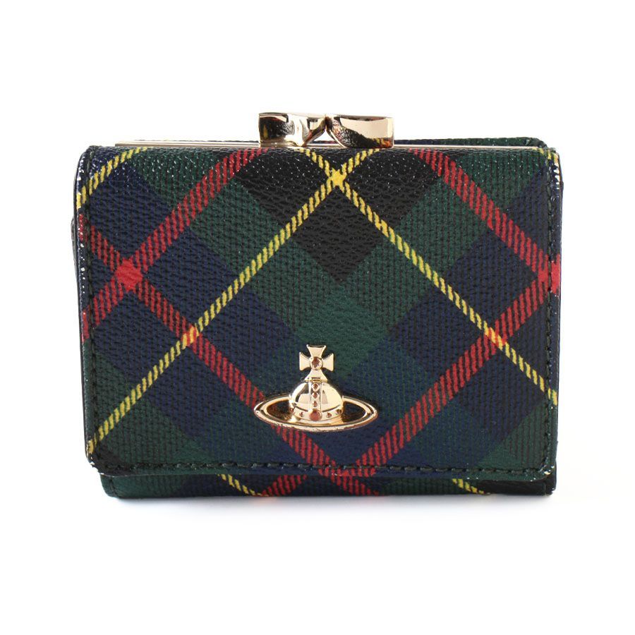 ★新品未使用★ヴィヴィアンウエストウッド　財布　がま口　チェック　グリーン MOH25081 美品 Vivienne Westwood ヴィヴィアンウエストウッド