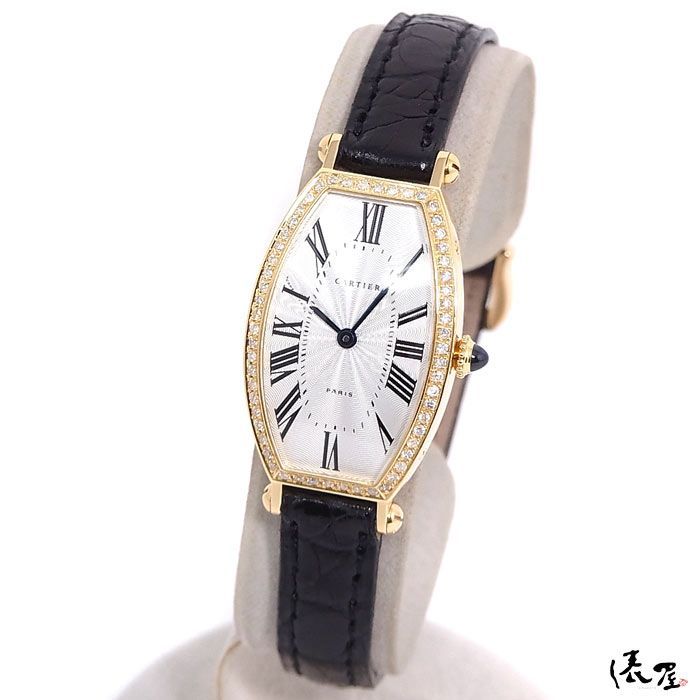 希少】カルティエ トノー SM ダイヤベゼル 手巻き OH済 K18 レディース