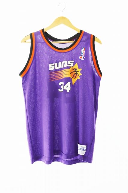 数量限定，爆買い チャンピオン CHAMPION 90s VINTAGE NBA PHOENIX SUNS CHARLES BARKLEY GAME SHIRT ヴィンテージ フェニックス サンズ チャールズ バークレー ゲームシャツ タンクトップ 紫 パープル ●250418 タンクトップ・ノースリーブトップス