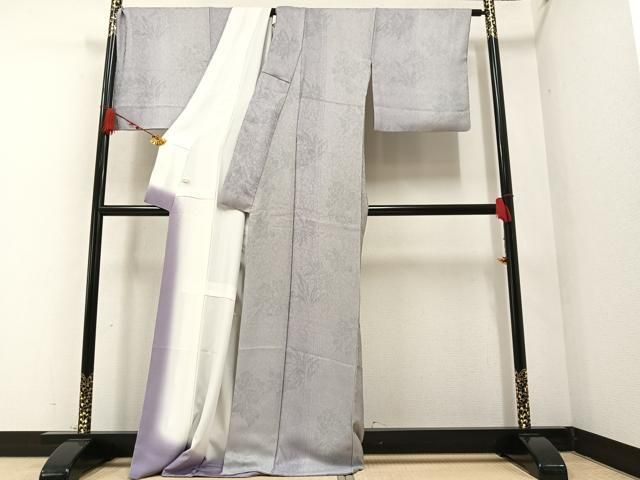平和屋着物●お召　草花文　暈し染め　染の近江謹製　正絹　逸品　AAAZ4539ph 平和屋着物○お召 草花文 暈し染め 染の近江謹製 正絹 逸品 AAAZ4539ph