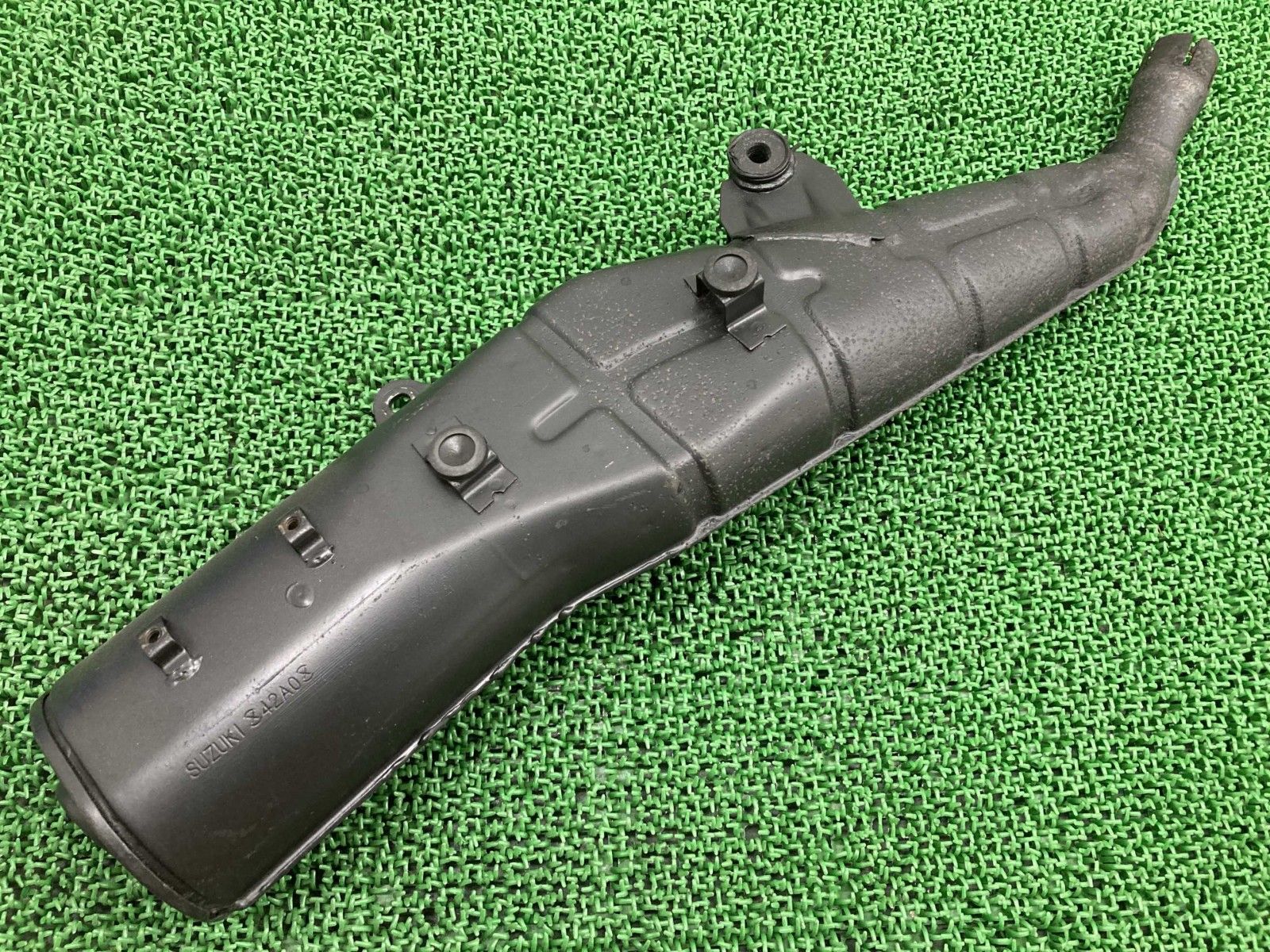 ジェベル200 サイレンサーマフラー 42A0 スズキ 純正 バイク 部品 SH42A DJEBEL200 カスタム素材に コケキズ無し 品薄 Mm