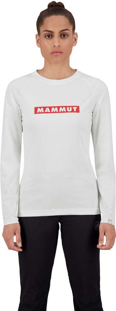 マムート MAMMUT アウトドア QD ロゴ プリント ロングスリーブ Tシャツ アジアンフィット レディース 女性 ウィメンズ 長袖Tシャツ 伸縮性 お出かけ 旅行 1016-01040 101601040 00472 WHITEPRT2