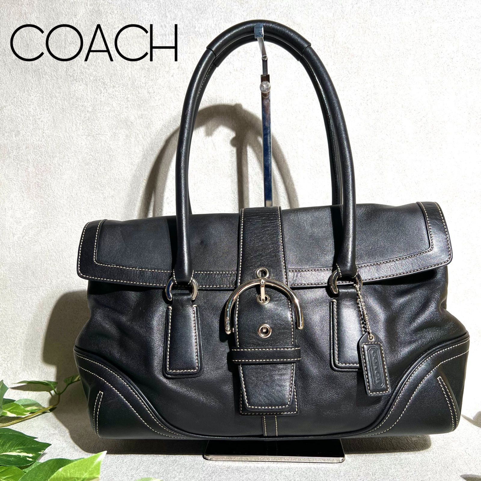 【美品】COACH コーチ ソーホーレザーフラップサッチェルハンド 9251