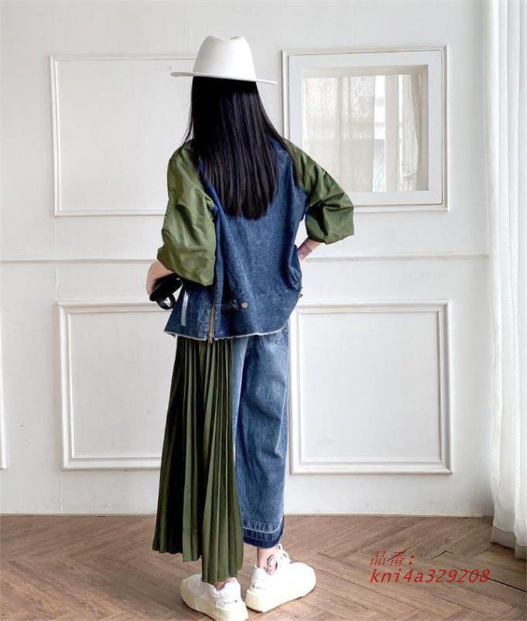デニムワイドパンツ韓国ファッ kni4a329208