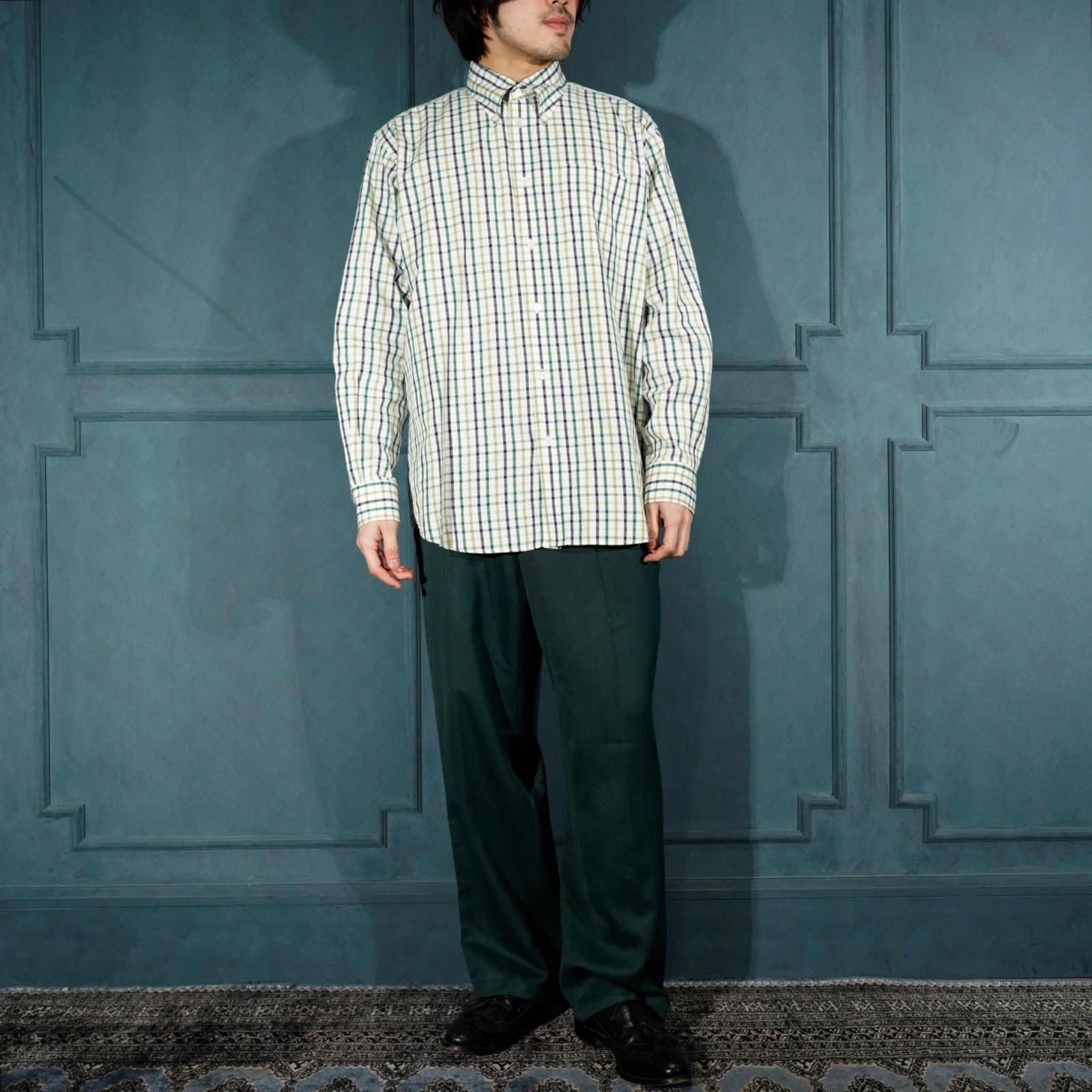 USA VINTAGE PONTE DI UOMO TUCK DESIGN WIDE SLACKS PANTS/アメリカ