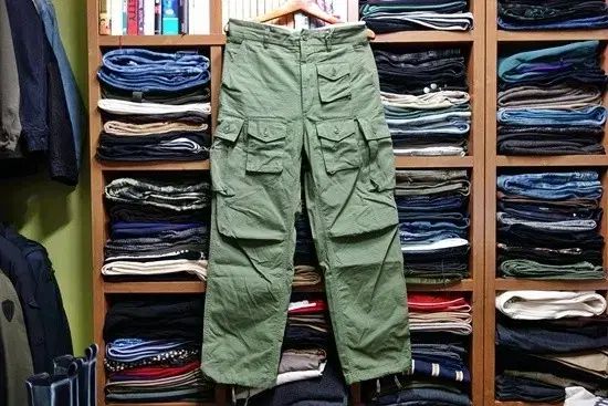 ENGINEERED GARMENTS(エンジニアードガーメンツ) ガーメント FA パンツ コットン リップストップ オリーブ XS （ 30 31 ）