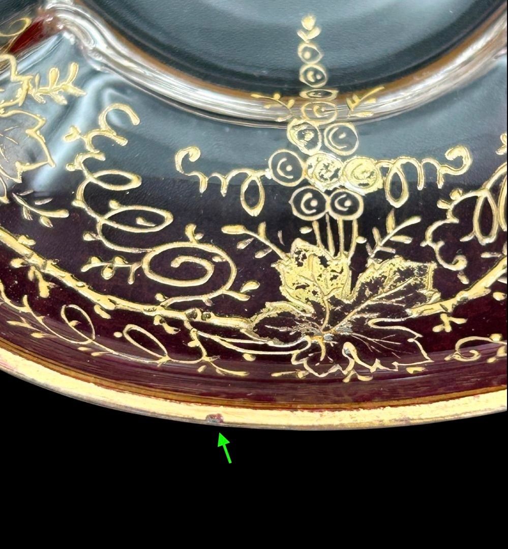 モーゼル ボヘミアグラス 葡萄図 金彩 カップ＆ソーサー グラビュール ロココ モーゼル ボヘミアグラス 葡萄図 金彩 カップ＆ソーサー