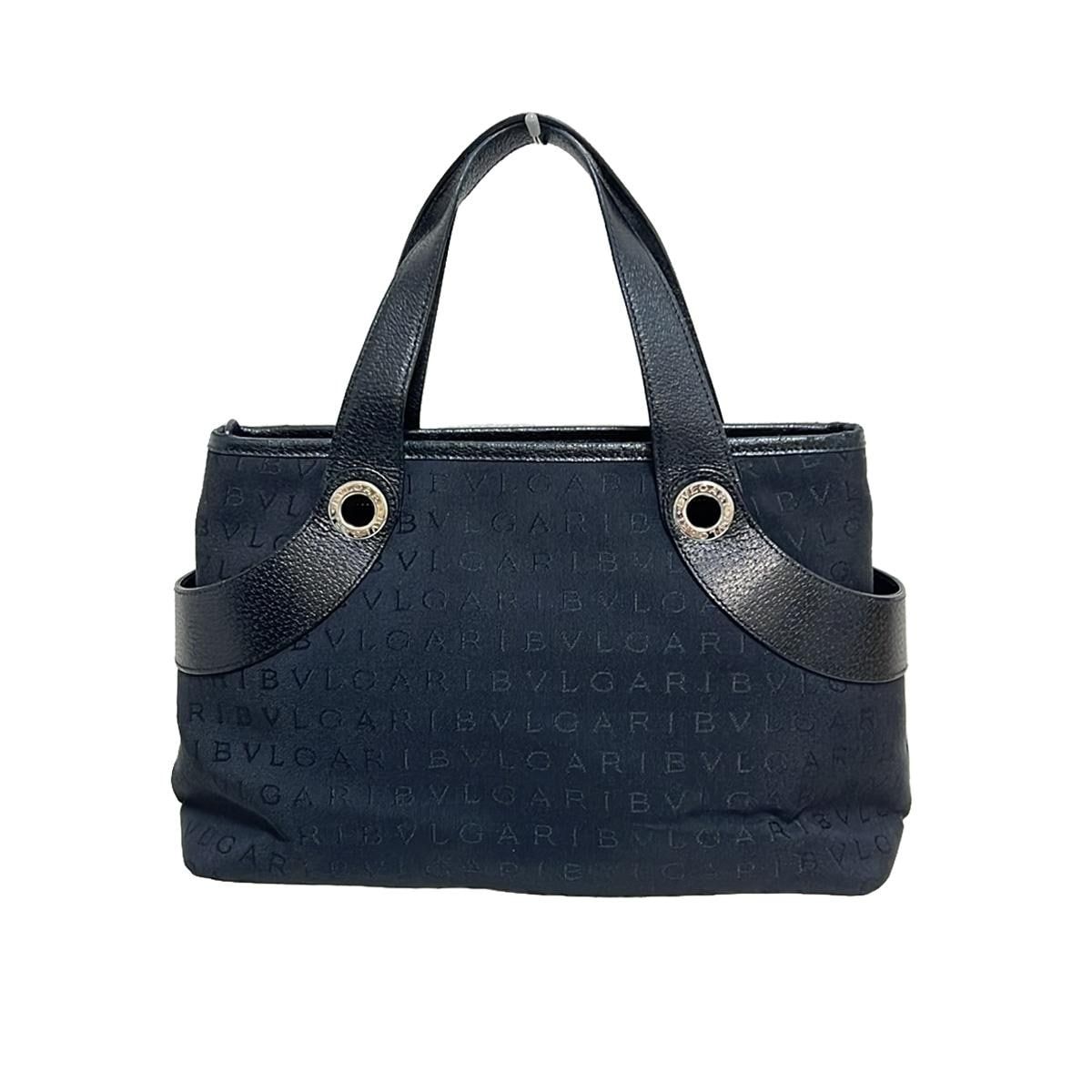 楽天市場】BVLGARI ブルガリ ロゴマニア トートバッグ ハンドバッグ ジャガードキャンバス レザー ブラック 黒 ゴールド金具 【中古】 :  Blumin 楽天市場店