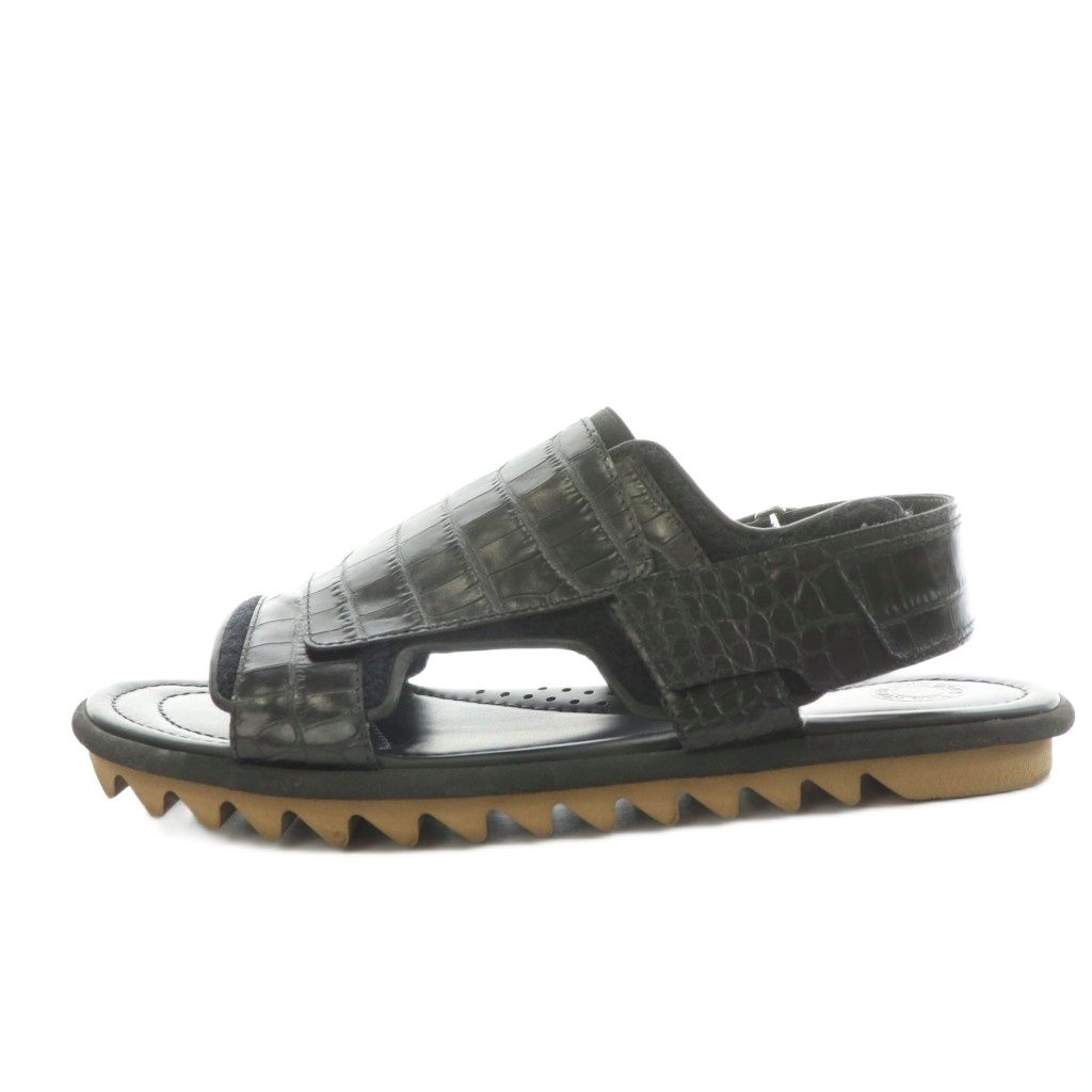 ドリスヴァンノッテン DRIES VAN NOTEN サンダル バックストラップ クロコ型押し レザー 43 黒 ブラック AN 9