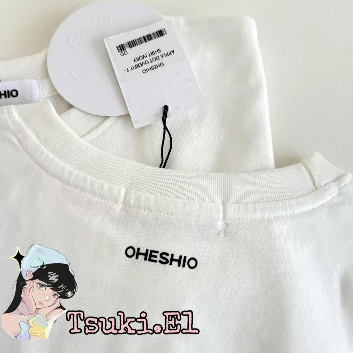 新品 韓国 OHESHIO APPLE DOT OVERFIT T-SHIRT人気 半袖