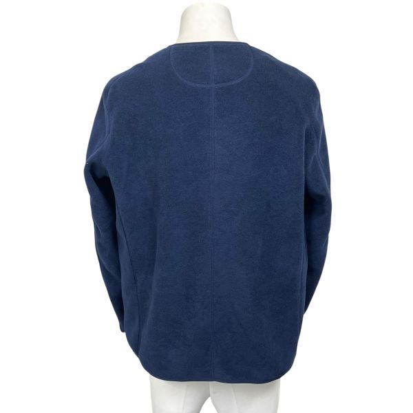 DANTON ネイビー フリースカーディガン 44 DANTON ダントン ノーカラー