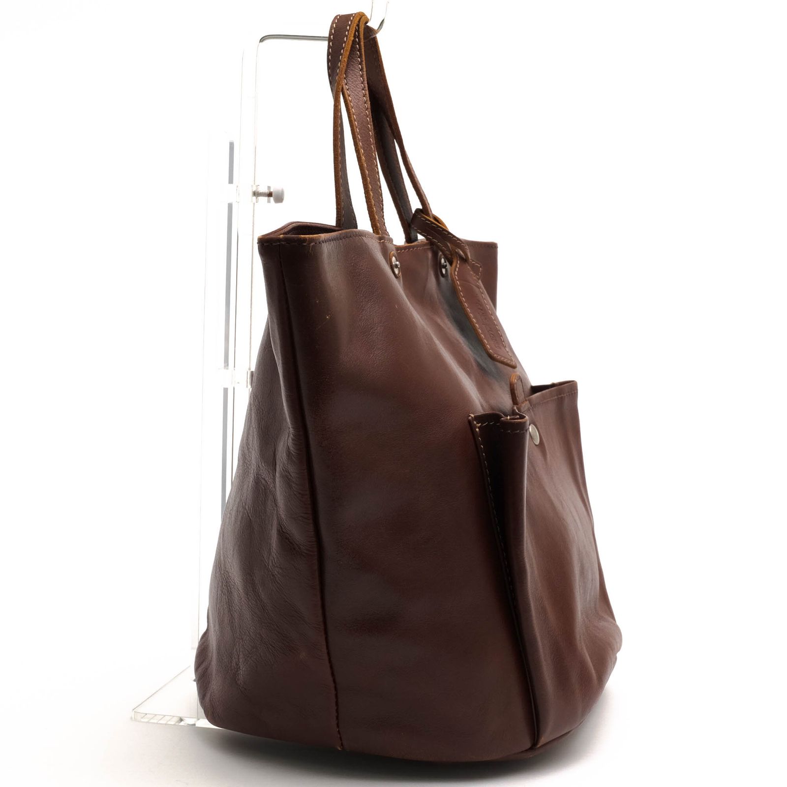 BEAU DESSIN ブラウンレザー トートバッグ 東京ヒマワリ / ボーデッサン(BEAU DESSIN) レザー トートバッグ