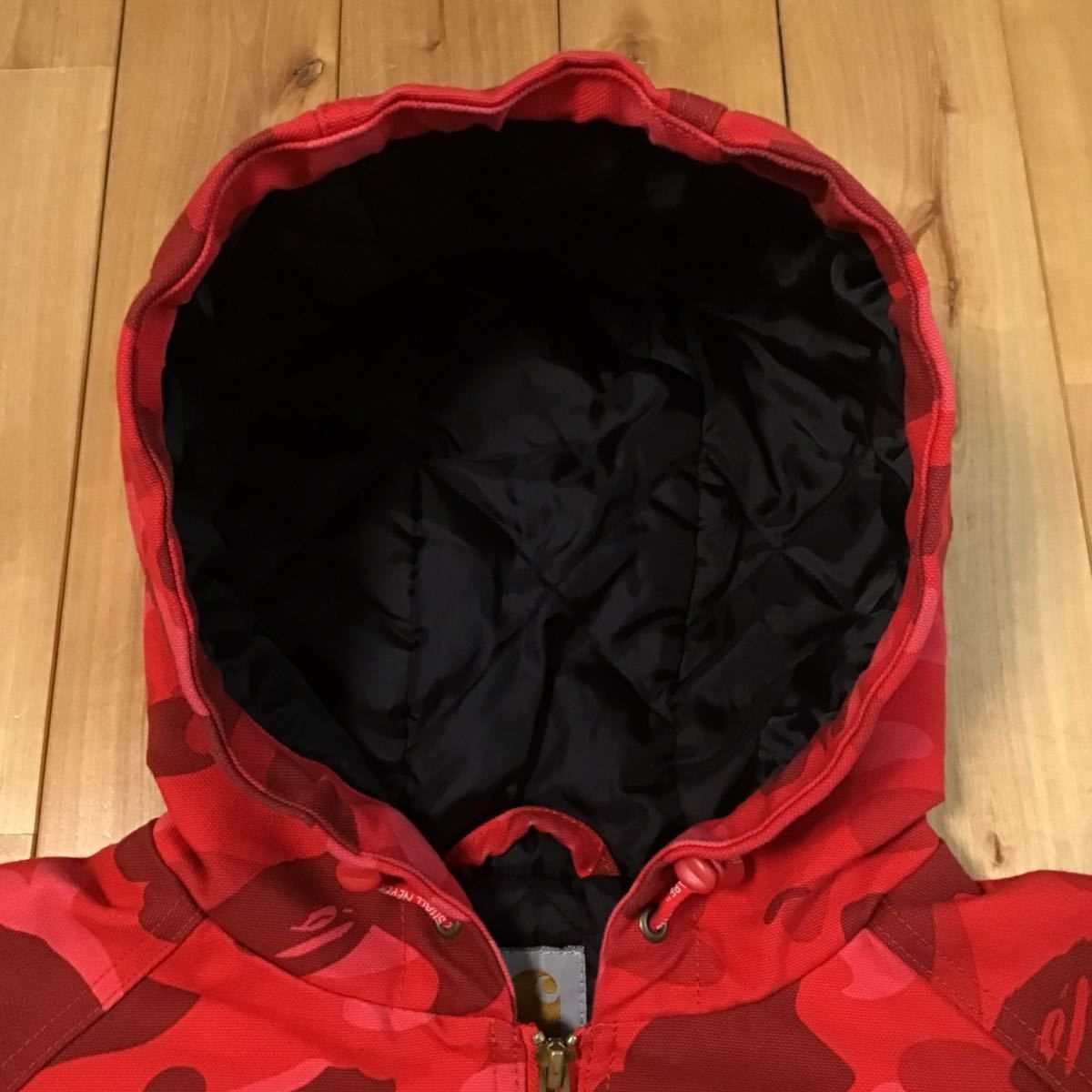 ☆XL☆ Carhartt × BAPE 中綿フード ジャケット Red camo a bathing 