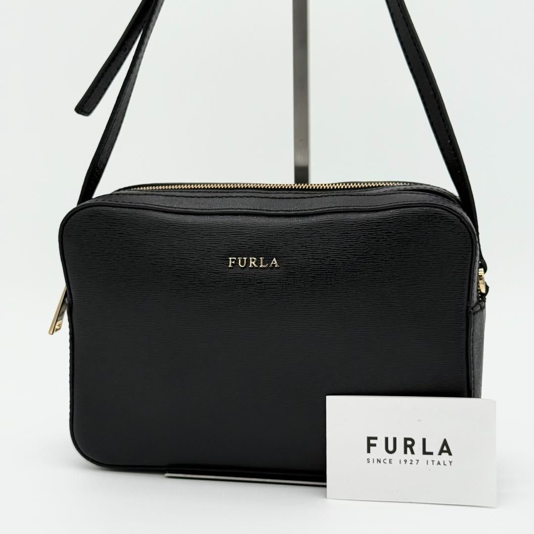 【極美品】FURLA LILLI カメラバッグ ショルダーバッグ シンプル 極美品】FURLA LILLI カメラバッグ ショルダーバッグ ブラック