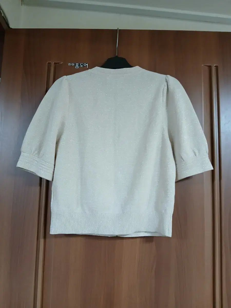 サンドロ半袖パール素材カーディガン アイボリー 80