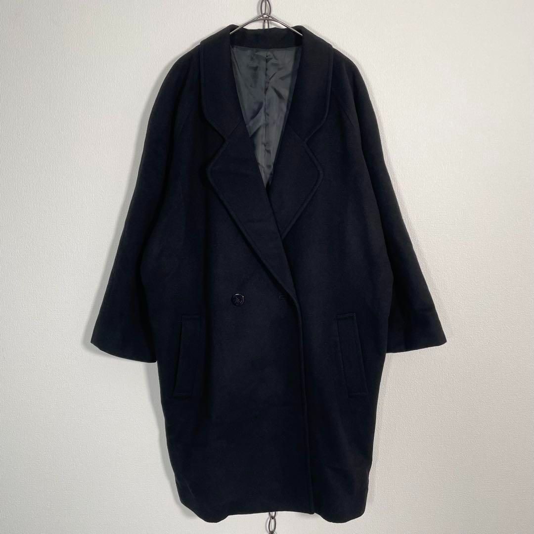 カシミヤ チェスターコート イタリー製生地 ブラック系
