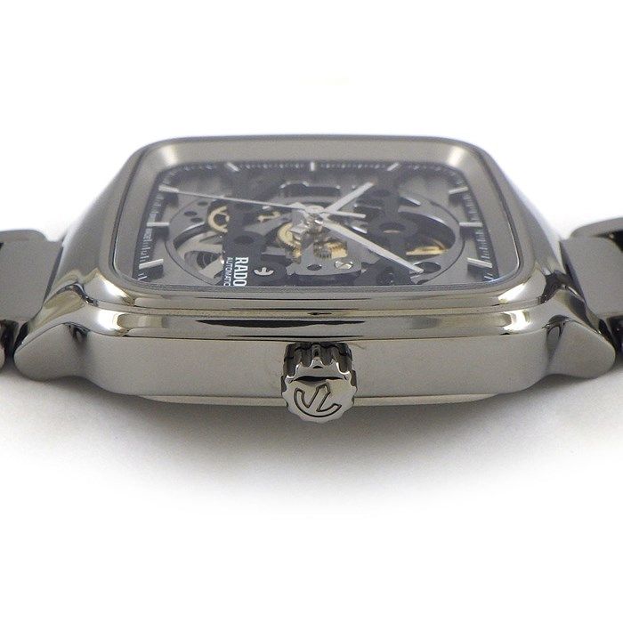 ラドー RADO 腕時計 トゥルー R27125152 スクエア スケルトン文字盤 裏スケ プラズマハイテクセラミックス チタン 自動巻き 【箱・保付き】 【中古】 ラドー RADO 腕時計 トゥルー R27125152 スクエア スケルトン文字盤 裏