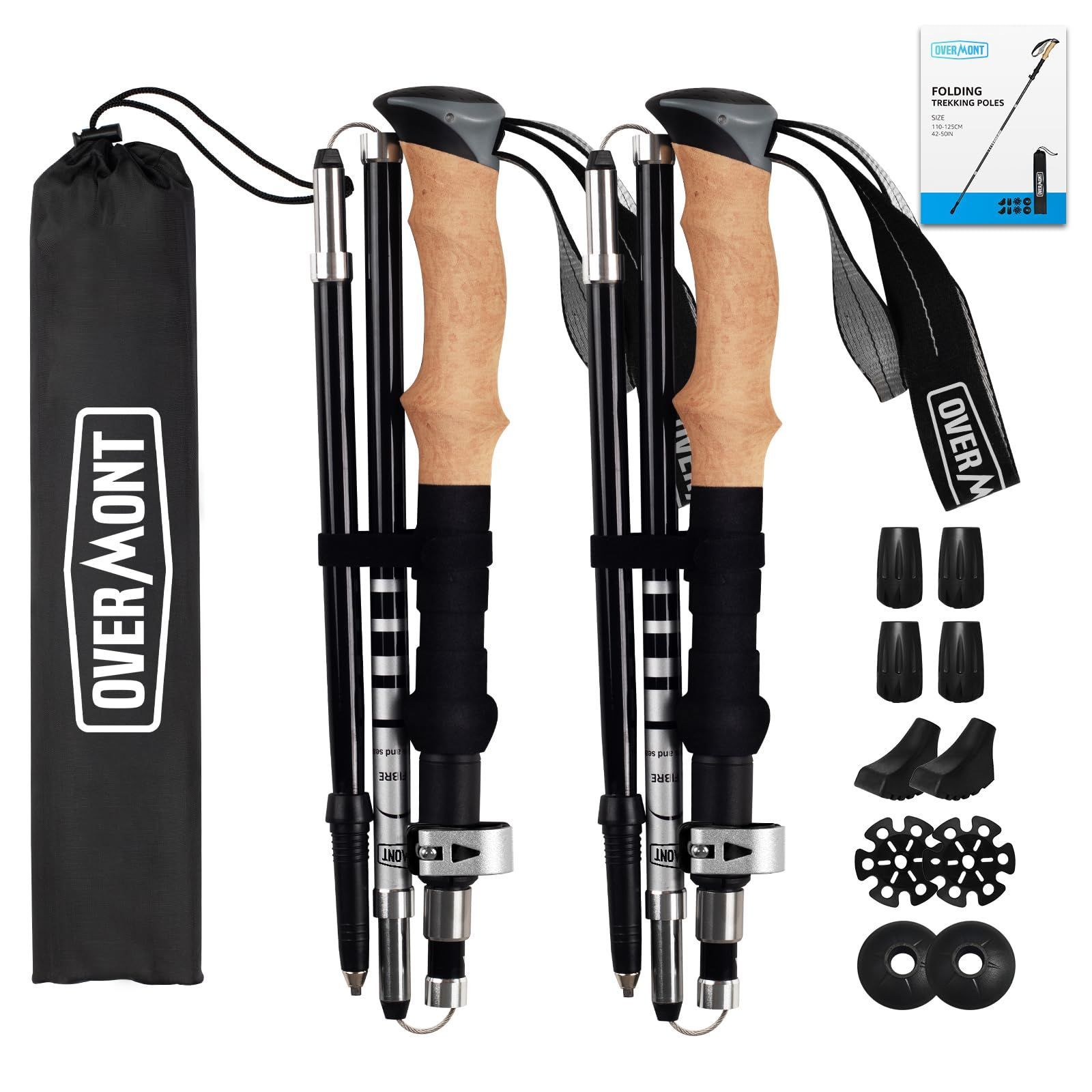 数量 カーボン 2本セット 超軽量 トレッキングポール 105-125伸縮 レッキングステッキ 登山杖 登山用ストック Overmont カーボン ステッキ ウォーキングポール 航空品質ポール