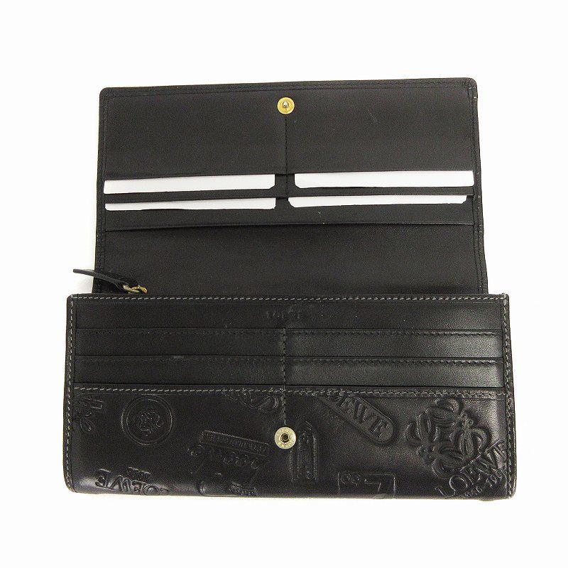 ロエベ LOEWE ロゴマニア 160周年記念 長財布 フラップ 型押し
