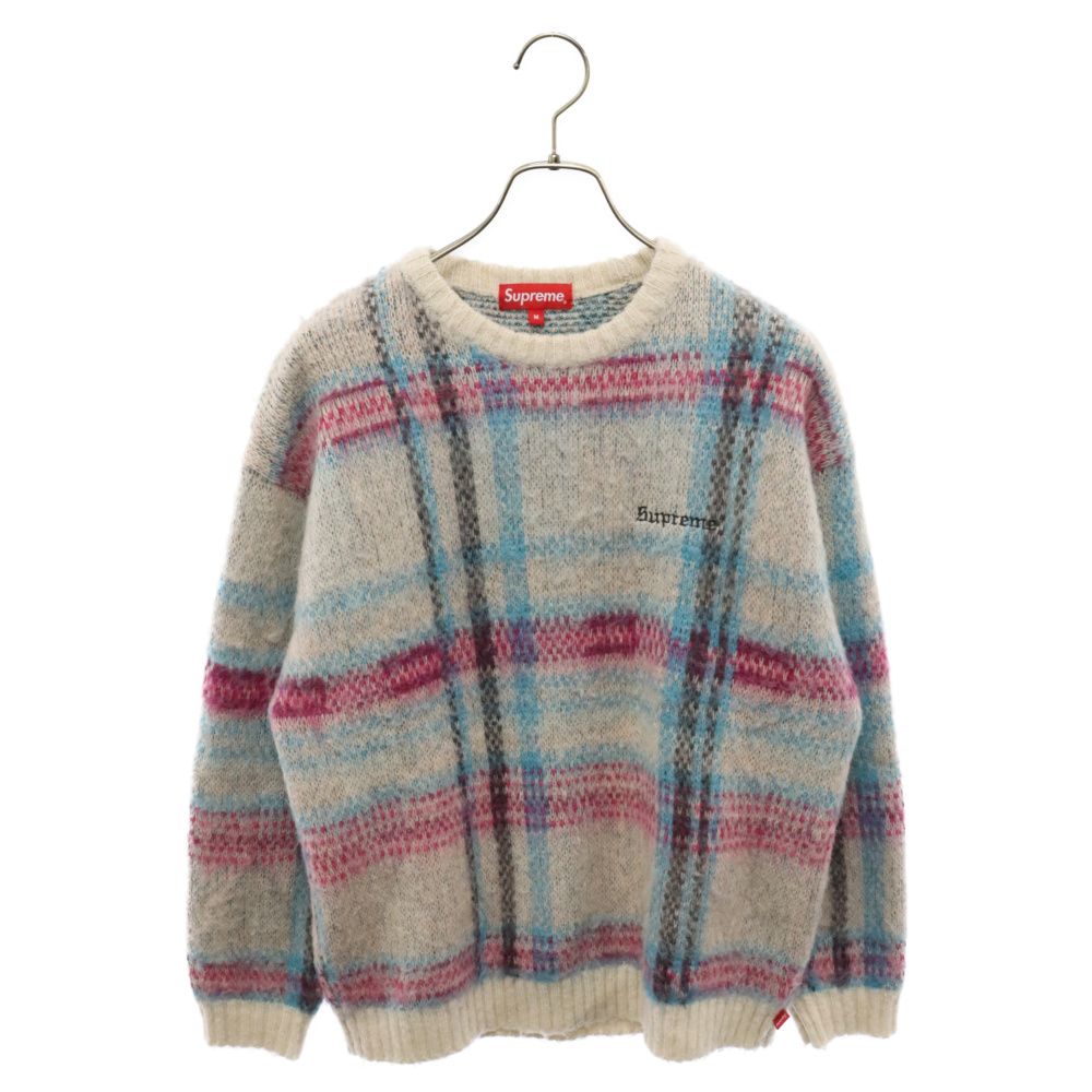 SUPREME (シュプリーム) 20AW Brushed Plaid Sweater モヘア タータンチェック クルーネックニット セーター マルチカラー