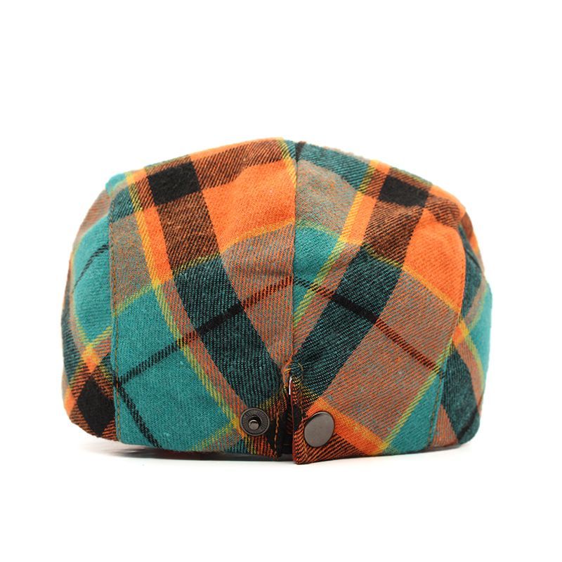 ハンチング帽子 チェック 綿混 キャップ 帽子 56cm~59cm HC49-3