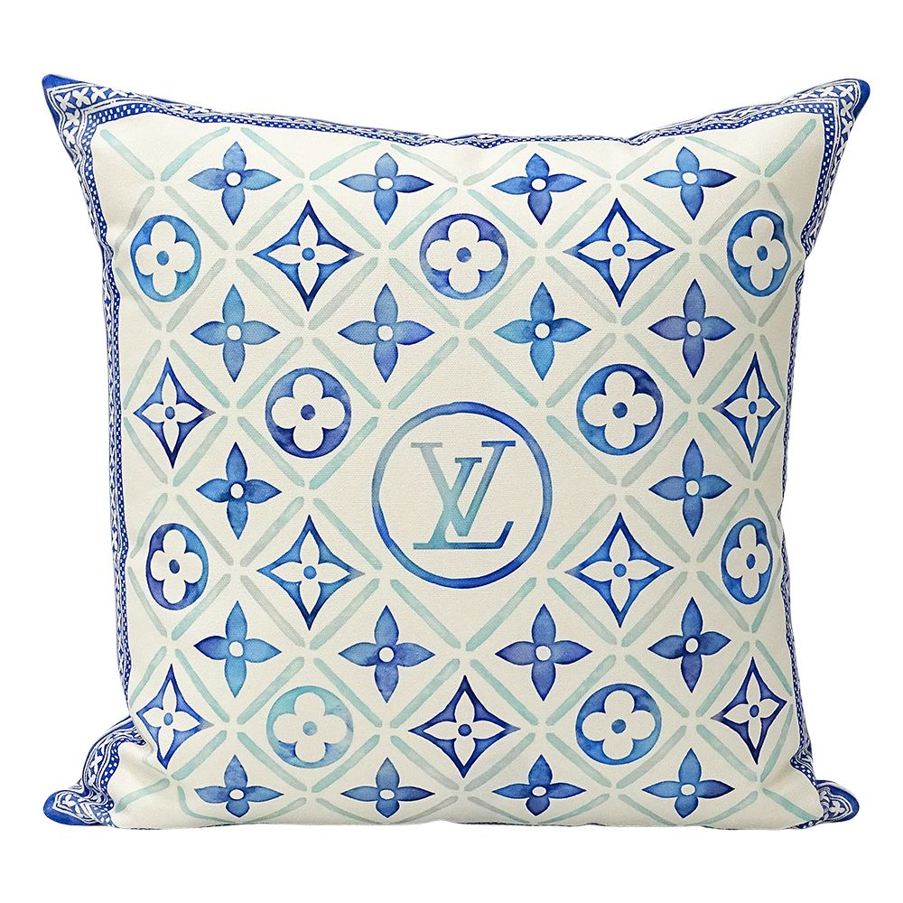 ルイ ヴィトン LOUIS VUITTON クッション 枕 レディース メンズ ブランド バイザプール クッション LVタイルズ コットン ブルー M90753 おしゃれ かわいい インテリア 雑貨