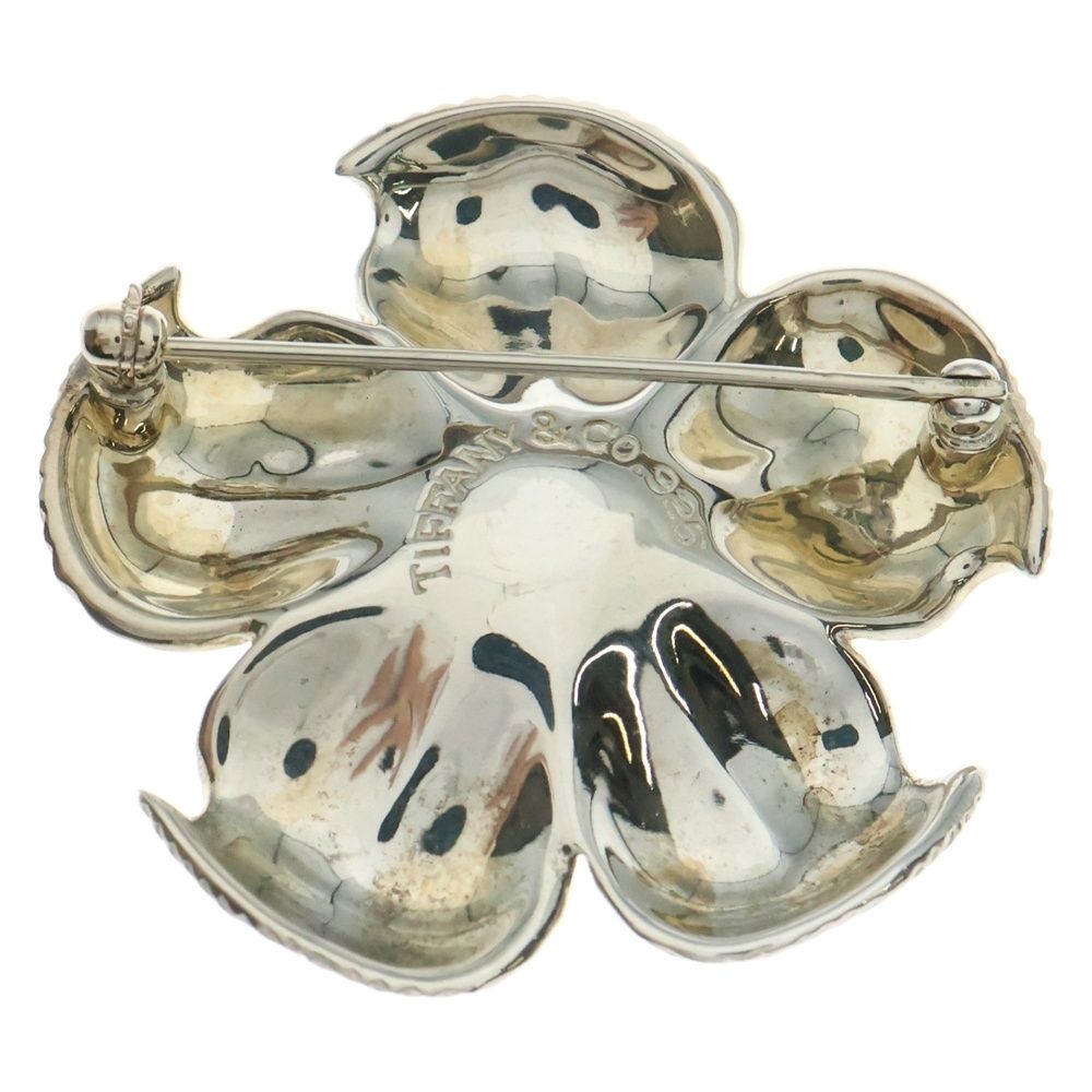 TIFFANY-Co ティファニー フラワーモチーフ ブローチ ピンバッジ シルバー