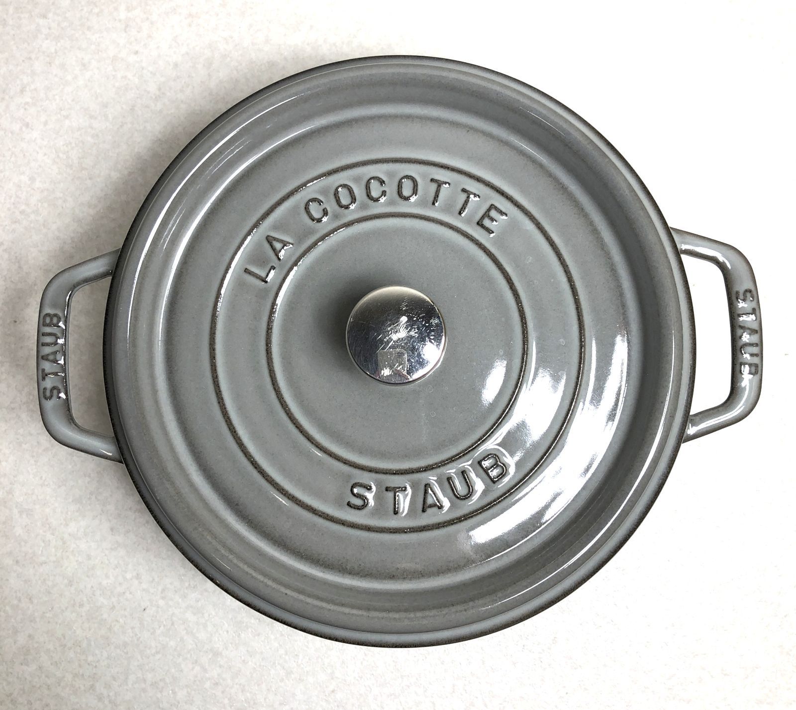 DH809 STAUB ストウブ ピコ ココット ラウンド 24cm グレー 鍋 ホーロー