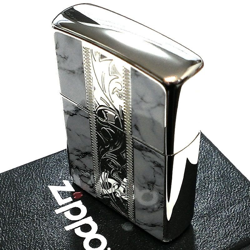 ZIPPO アラベスク＆大理石 ジッポ ライター Marble＆Engrave シルバー