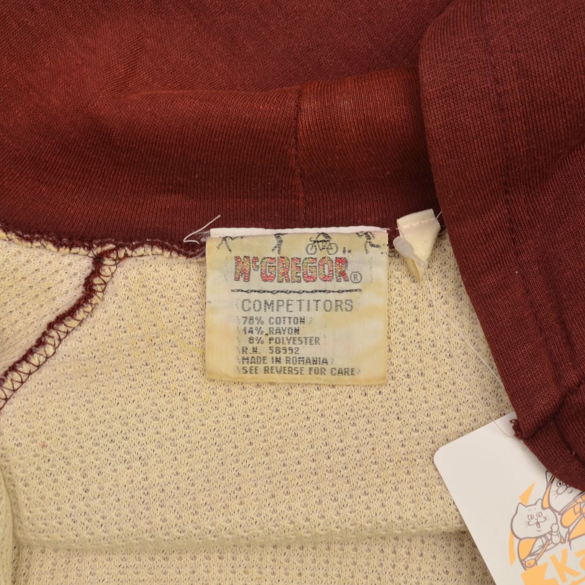 McGREGOR】80s ルーマニア製 ダブルフェイス インナーサーマルジップ