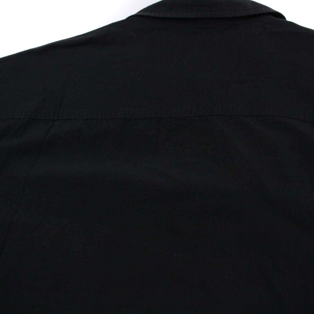 マーガレットハウエル MHL. 23SS コットンリネン オープンカラーシャツ 596-3150517 半袖 M 黒 ブラック /DK
