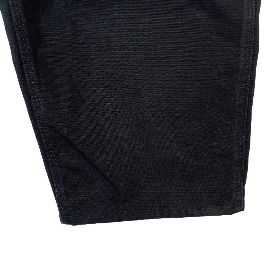 カーハートCarharttダックペインターパンツワークパンツカーペンターバギーワイド黒ブラック革タグレザーパッチ ヴィンテージ40709