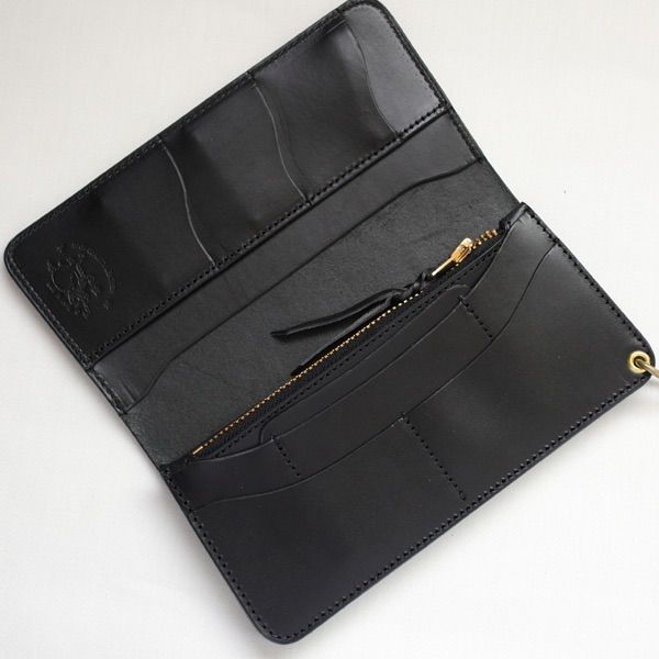 革蛸謹製台形ロングワレット サードタイプ サドルブラック カワタコ