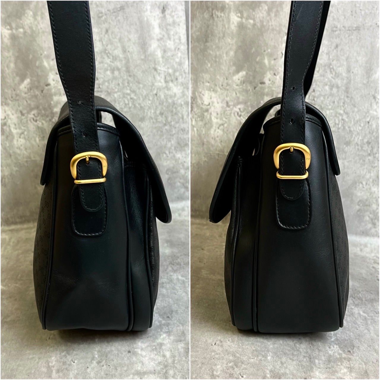 GUCCI】ショルダーバッグマイクロGG柄ブラックゴールド金具