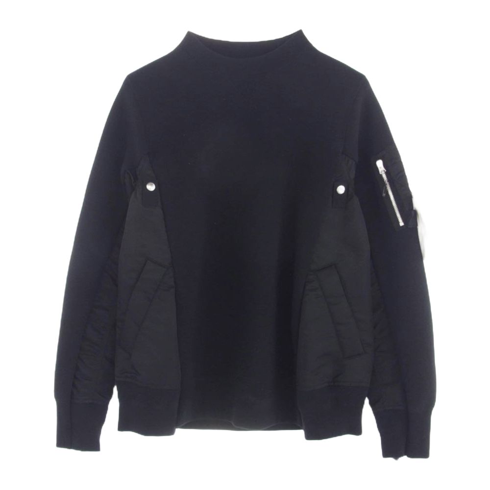 sacaiスポンジスウェット 24ss SCM-058サイズ4 ブラック Sacai サカイ 24SS SCM-058 Sponge Sweat Nylon Twill Pullover