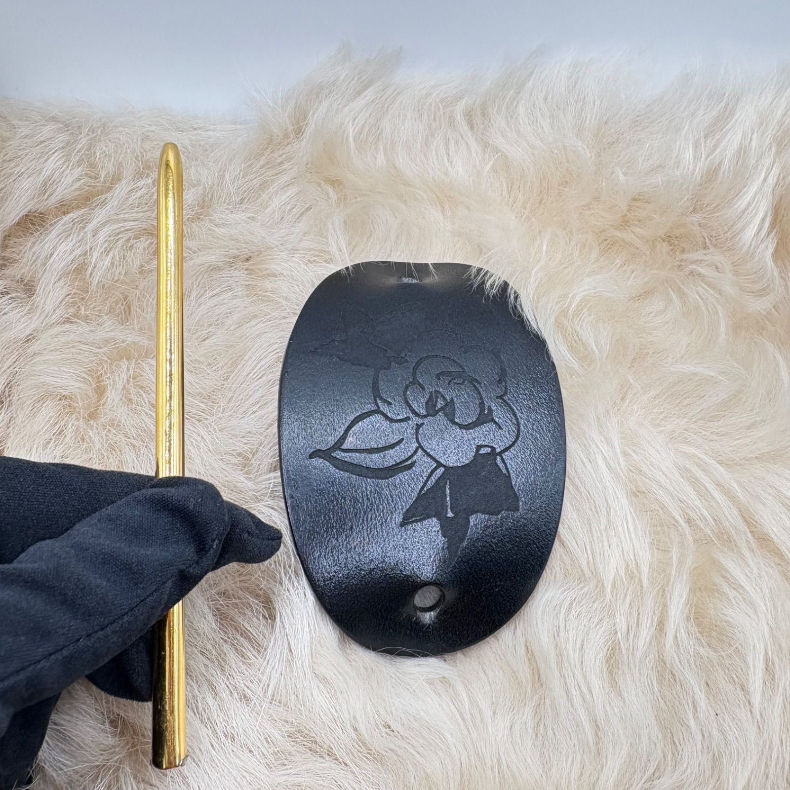 CHANEL ココマーク カメリア かんざし ヘアアクセサリー ブラック ゴールド