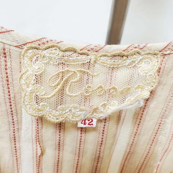 キ*コ様 2025年インポートロッサ ブラック 5分袖シャツ レース装飾付き