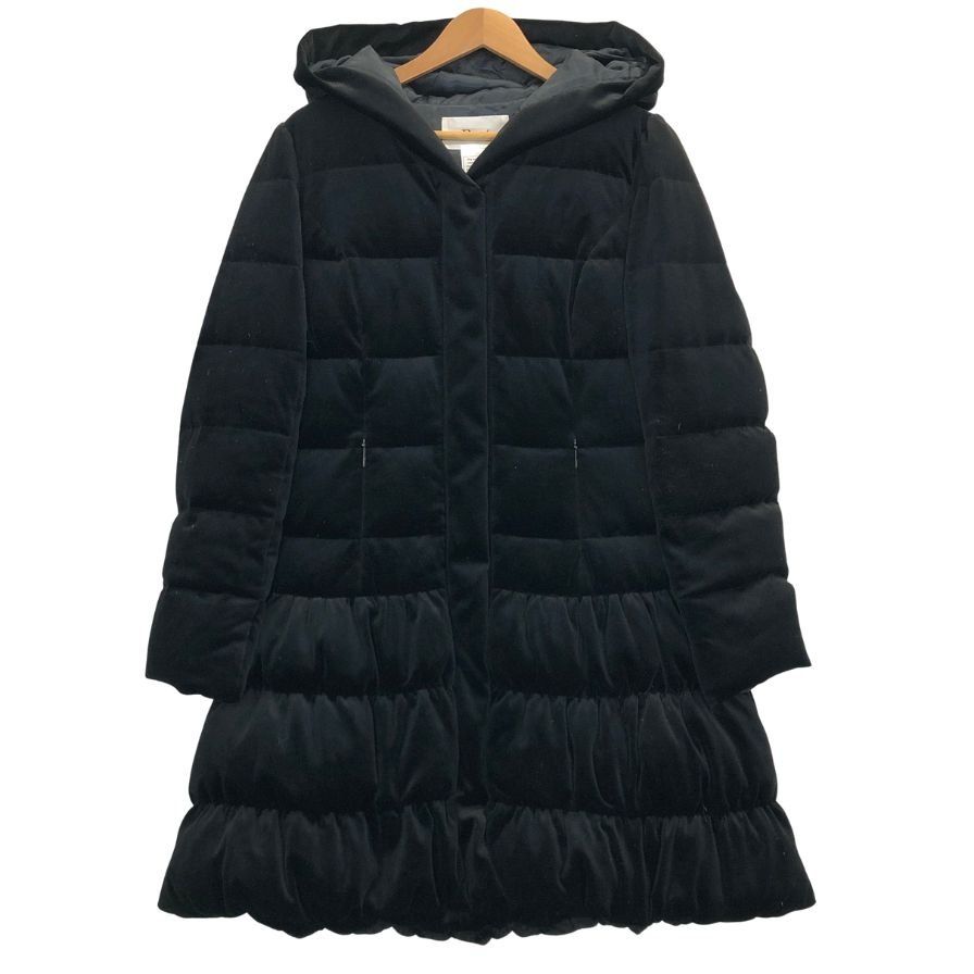 Rene フード付きロングダウンジャケット ブラック Rene フード付きロングダウンジャケット ブラック