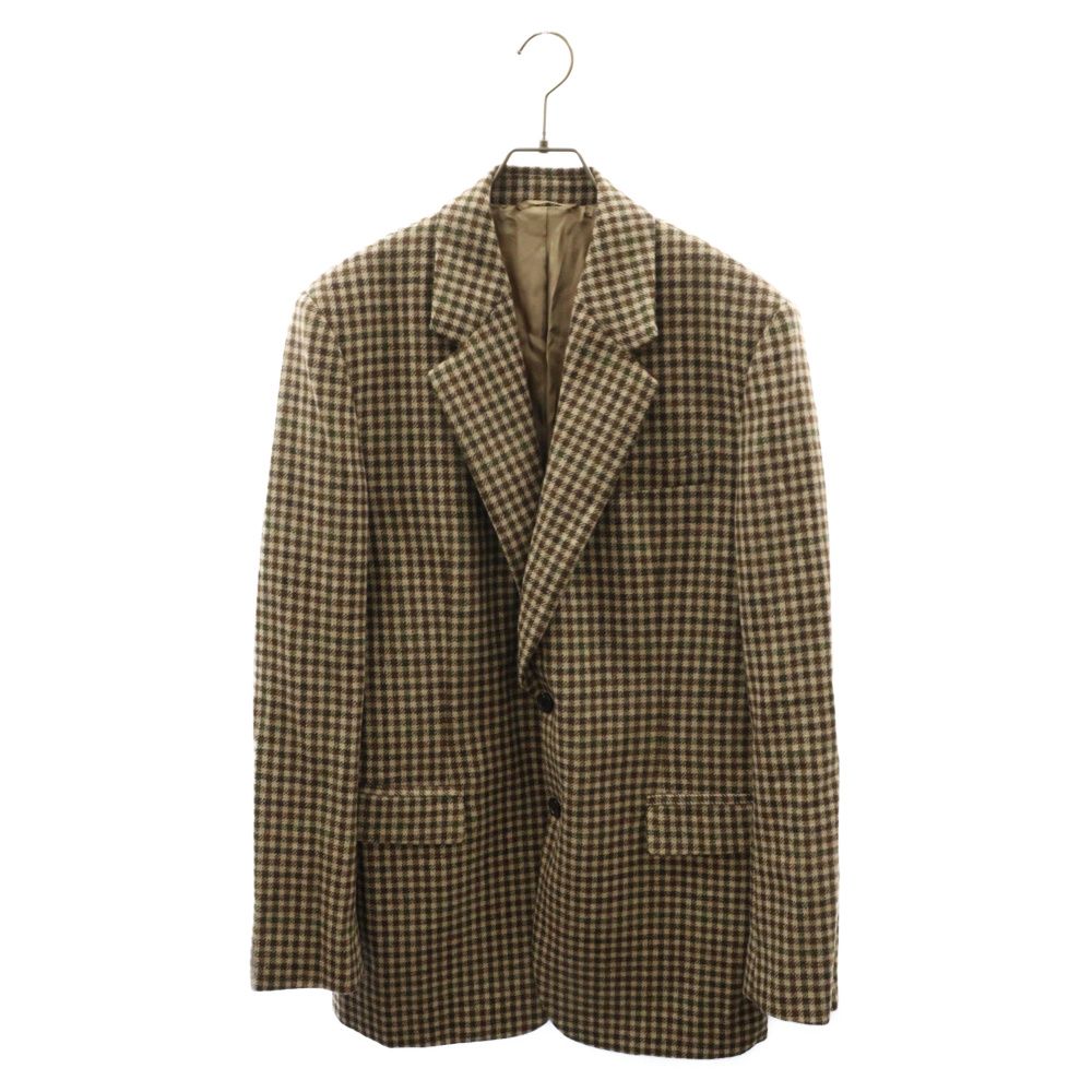 Acne Studios (アクネ ストゥディオズ) チェック柄 ウール テーラードジャケット FN-MN-SUIT000006 BH0001  ブラウン - メルカリ