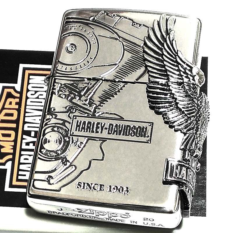 ZIPPO ハーレーダビッドソン ジッポ ライター シルバーイブシ イーグル 