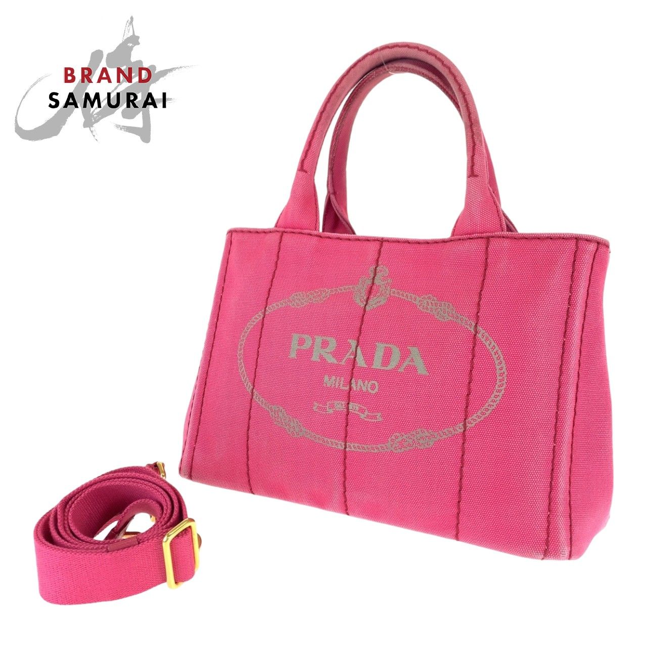 PRADA プラダ カナパ ピンク ペオニア キャンバス 1BG439