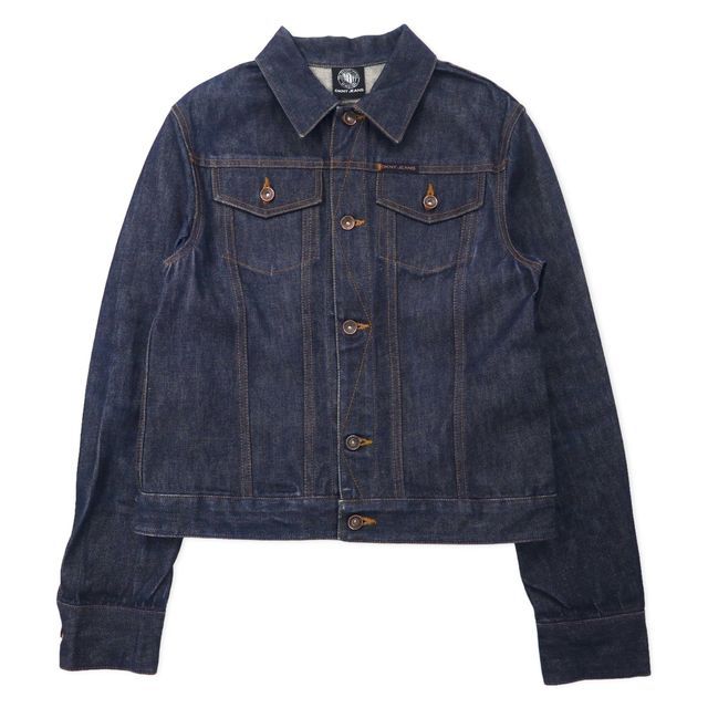 DKNY JEANS 90年代 リジッド デニムジャケット Gジャン S ブルー 濃紺 