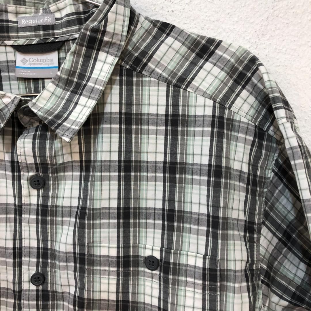 コロンビア チェックシャツ 半袖 コロンビア Columbia チェック柄 半袖シャツ【L】 - メルカリ