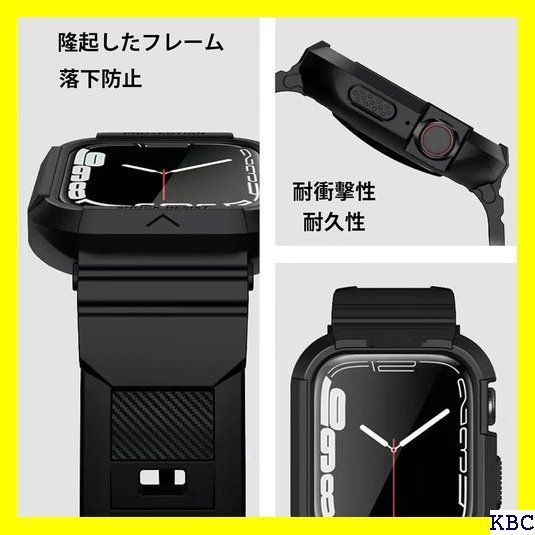 TOORQR コンパチブル Apple Watch バンド アップルウォッチ バンド 41mm 40mm 38mm アップルウォッチ ケース カバー PC TPU 二重構造 軍用グレードの保護 落下防止 耐衝撃 耐久性 傷防止 長さ調節 応-ブラック 242