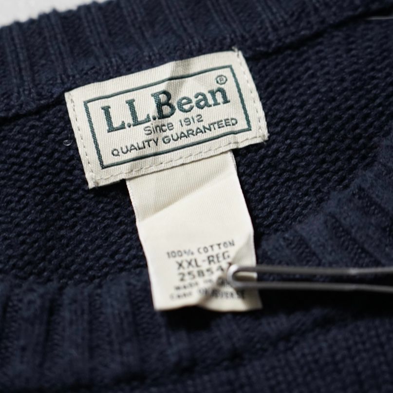 エルエルビーン　L.L.Bean　ニット　コットン　XXLサイズ　ネイビー　無地