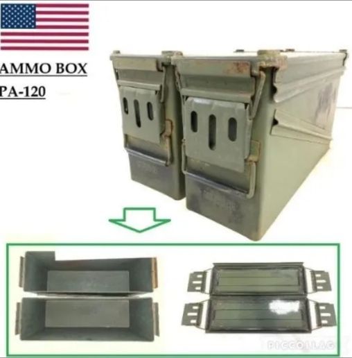 米軍実物 アンモボックス アンモ缶 アーモ缶 弾薬箱 アーモボックスOD 2 MILITARY 実物 USED 米軍 50 CAL AMMO CAN アンモボックス