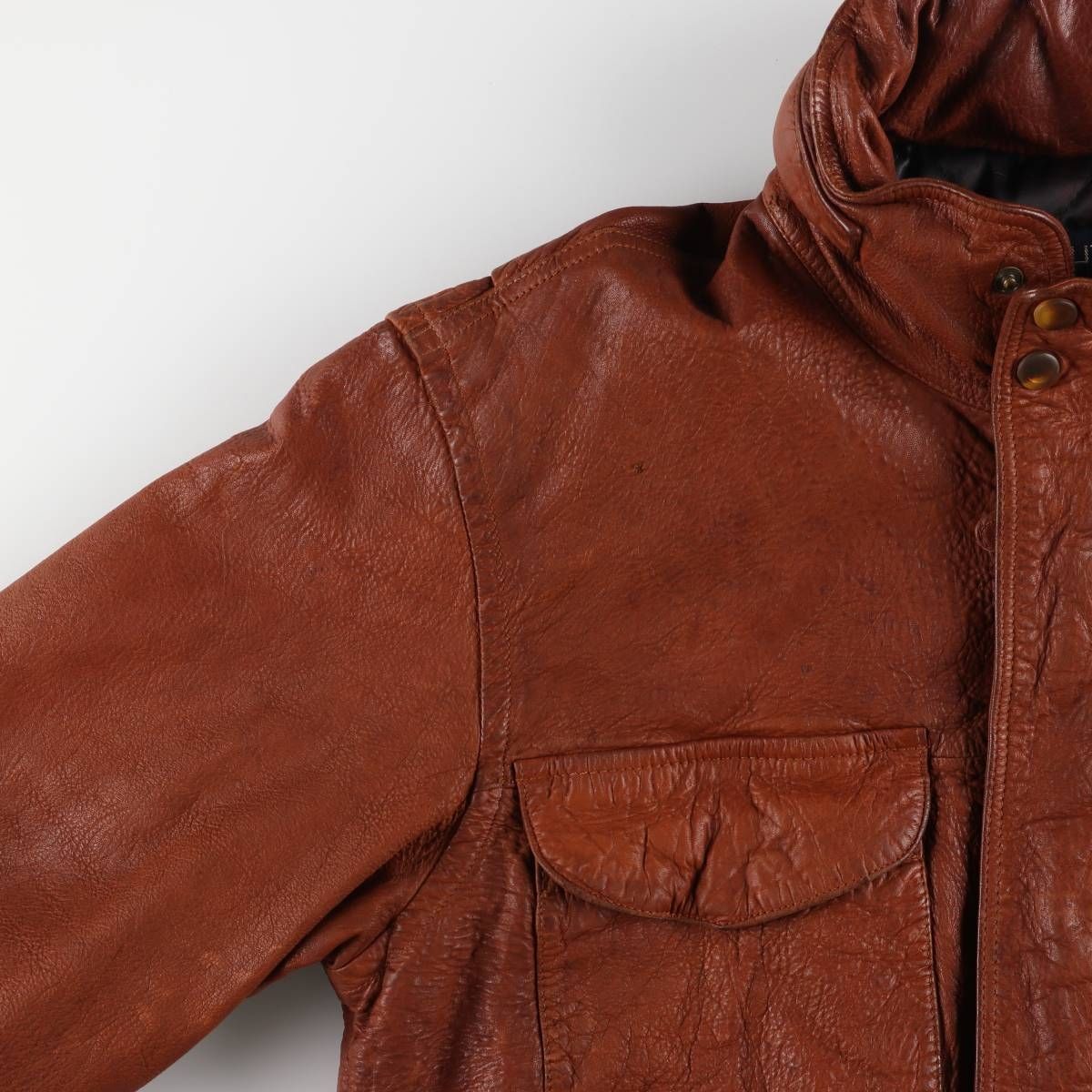 古着 90年代 ノーティカ NAUTICA 中綿入り レザーブルゾンタイプ  