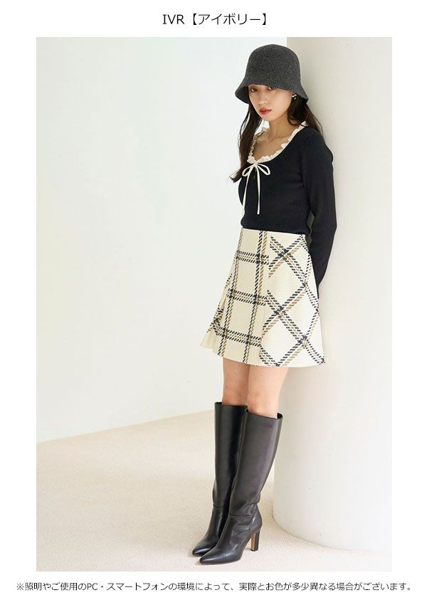 25秋冬 Sustainableロービングチェックミニスカート