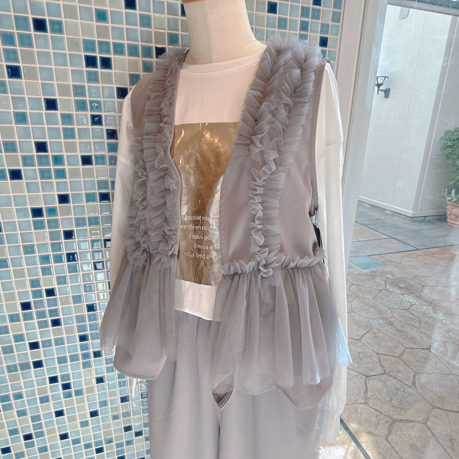 チュールパンツ ロングパンツ